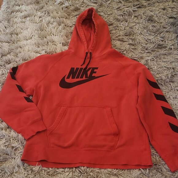 Nike Other - Nike Center Swoosh Men's Hoodie XL Red Black Late 2000s Arm Ticks Hand Pockets